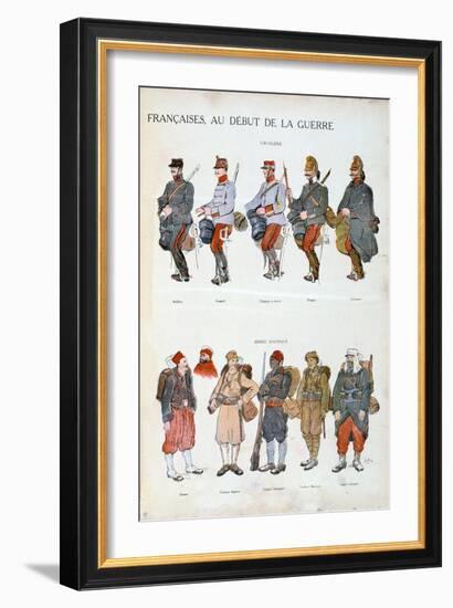 French Army Uniforms, World War One, 1914-null-Framed Giclee Print