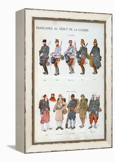 French Army Uniforms, World War One, 1914-null-Framed Premier Image Canvas