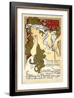 French Art Nouveau Poster "Salon des Cent 20th Exhibition" by Alphonse Mucha, 1896-Piddix-Framed Art Print