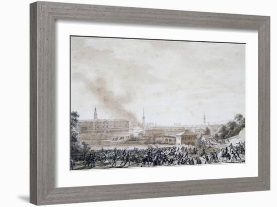 French Attack on City of Weimar, October 14, 1806-Benjamin Zix-Framed Giclee Print