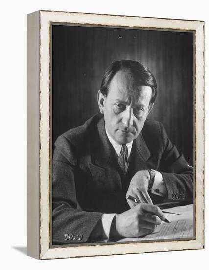 French Author Andre Malraux Working in His Office at RPF Headquarters-Tony Linck-Framed Premier Image Canvas