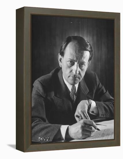 French Author Andre Malraux Working in His Office at RPF Headquarters-Tony Linck-Framed Premier Image Canvas