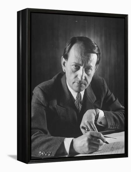 French Author Andre Malraux Working in His Office at RPF Headquarters-Tony Linck-Framed Premier Image Canvas