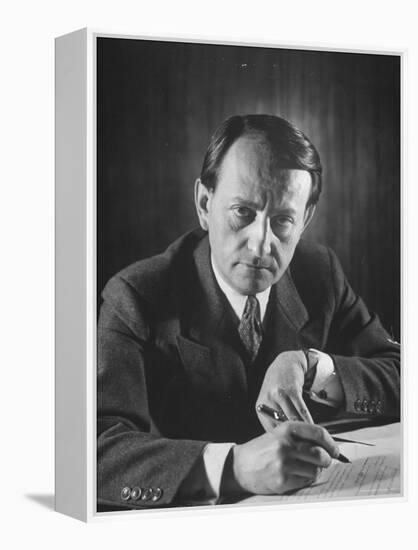 French Author Andre Malraux Working in His Office at RPF Headquarters-Tony Linck-Framed Premier Image Canvas