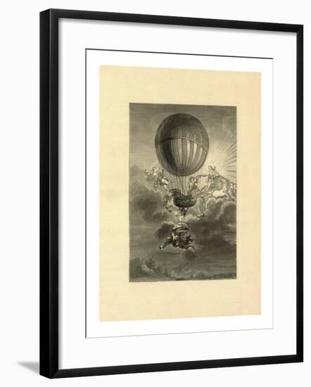 French Balloonist Jacques Alexandre César Charles Receiving a Wreath from Apollo-E. A. Tilly-Framed Giclee Print