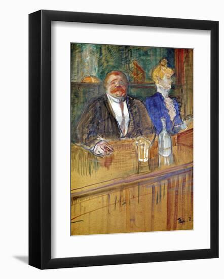 French Bar-Henri de Toulouse-Lautrec-Framed Giclee Print