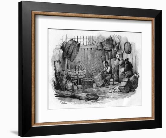 French Basketmaker-Victor Adam-Framed Art Print