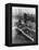 French Battleship Richelieu Passes Brooklyn Bridge-null-Framed Premier Image Canvas