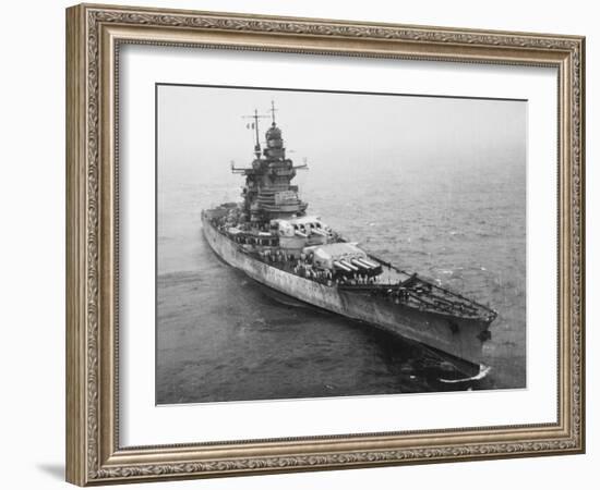 French Battleship the 'Richelieu' Off New York City During World War Ii-Robert Hunt-Framed Photographic Print