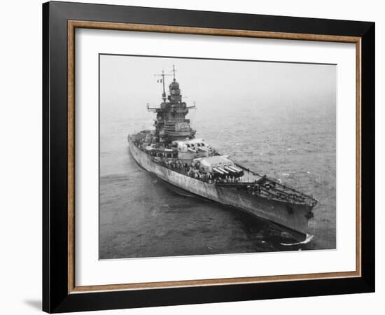 French Battleship the 'Richelieu' Off New York City During World War Ii-Robert Hunt-Framed Photographic Print