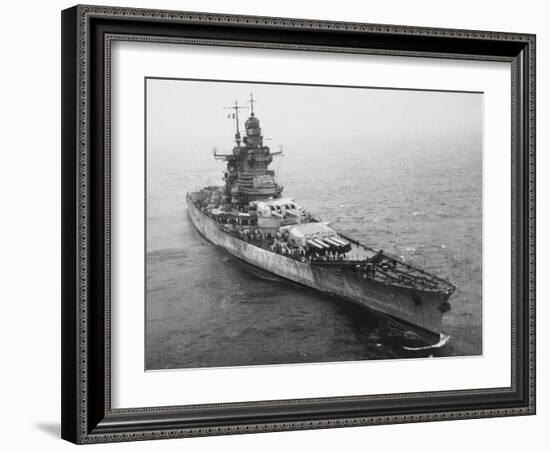 French Battleship the 'Richelieu' Off New York City During World War Ii-Robert Hunt-Framed Photographic Print