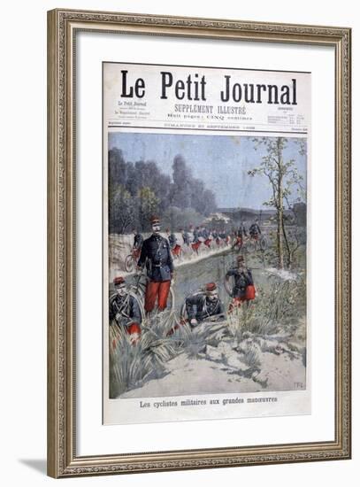 French Bicycle Corp on Military Maneuvers, 1896-Henri Meyer-Framed Giclee Print