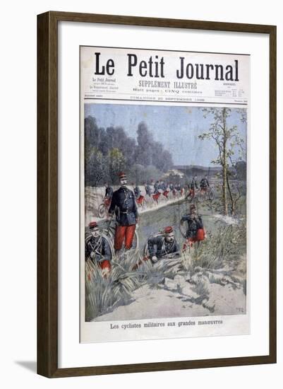 French Bicycle Corp on Military Maneuvers, 1896-Henri Meyer-Framed Giclee Print