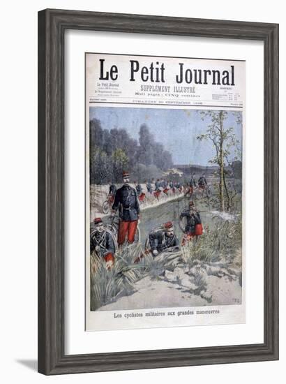 French Bicycle Corp on Military Maneuvers, 1896-Henri Meyer-Framed Giclee Print