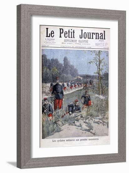 French Bicycle Corp on Military Maneuvers, 1896-Henri Meyer-Framed Giclee Print