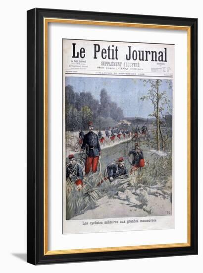 French Bicycle Corp on Military Maneuvers, 1896-Henri Meyer-Framed Giclee Print