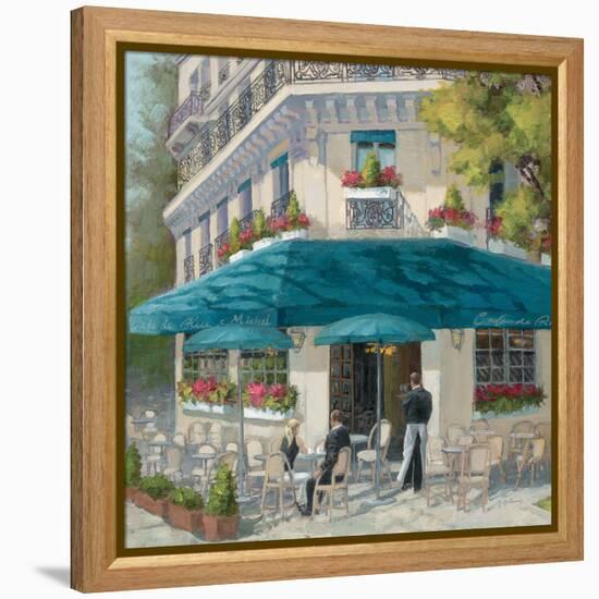 French Blue Café 1-Jill Schultz McGannon-Framed Stretched Canvas