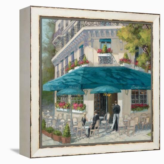 French Blue Café 1-Jill Schultz McGannon-Framed Stretched Canvas