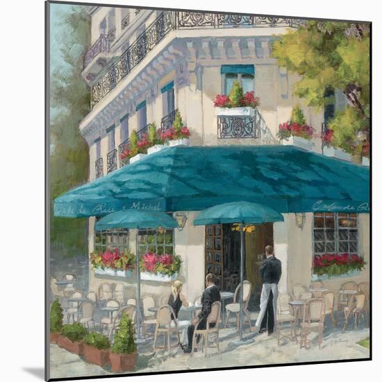 French Blue Café 1-Jill Schultz McGannon-Mounted Art Print