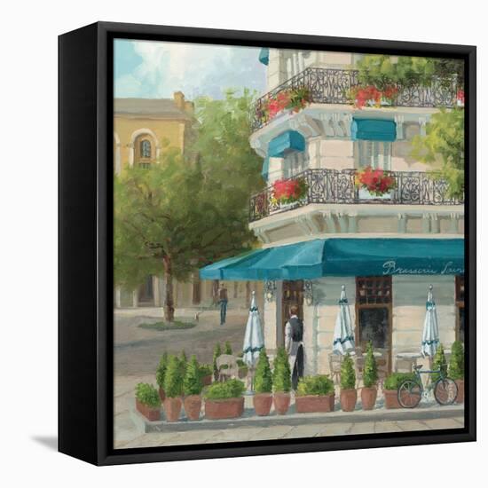 French Blue Café 2-Jill Schultz McGannon-Framed Stretched Canvas