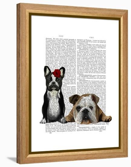 French Bulldog and English Bulldog-Fab Funky-Framed Stretched Canvas