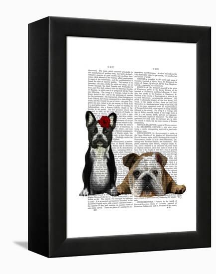 French Bulldog and English Bulldog-Fab Funky-Framed Stretched Canvas