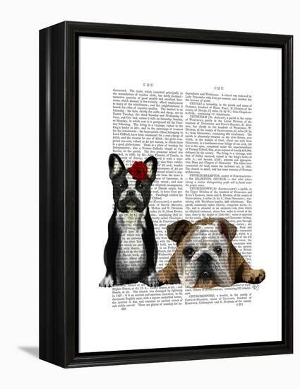 French Bulldog and English Bulldog-Fab Funky-Framed Stretched Canvas
