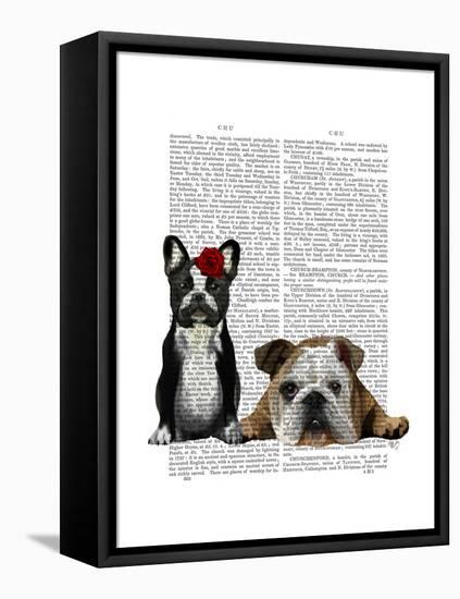 French Bulldog and English Bulldog-Fab Funky-Framed Stretched Canvas