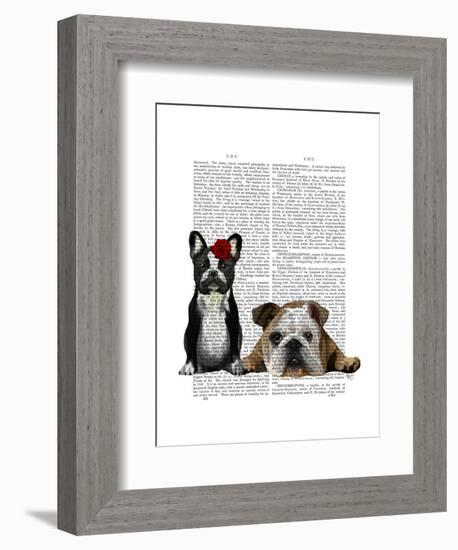 French Bulldog and English Bulldog-Fab Funky-Framed Art Print