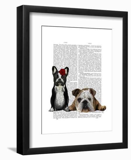 French Bulldog and English Bulldog-Fab Funky-Framed Art Print