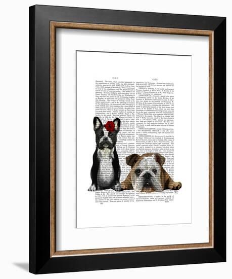 French Bulldog and English Bulldog-Fab Funky-Framed Art Print