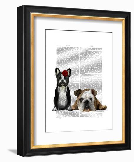 French Bulldog and English Bulldog-Fab Funky-Framed Art Print