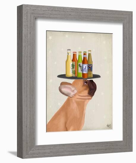 French Bulldog Beer Lover-Fab Funky-Framed Art Print