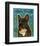French Bulldog (Black and White)-John W^ Golden-Framed Art Print