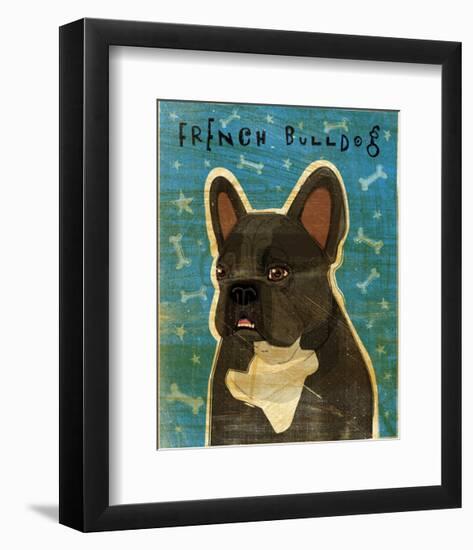 French Bulldog (Black and White)-John W^ Golden-Framed Art Print