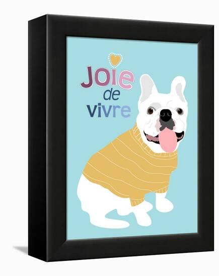 French Bulldog Joie de vivre-Ginger Oliphant-Framed Stretched Canvas