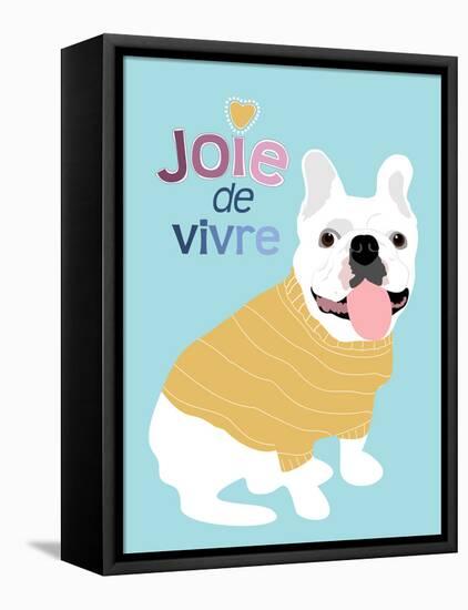 French Bulldog Joie de vivre-Ginger Oliphant-Framed Stretched Canvas