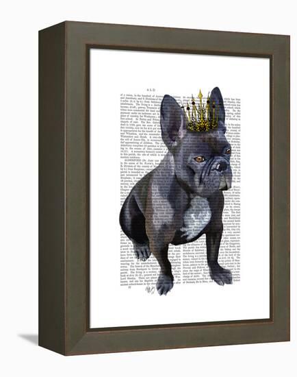 French Bulldog King-Fab Funky-Framed Stretched Canvas