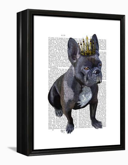 French Bulldog King-Fab Funky-Framed Stretched Canvas