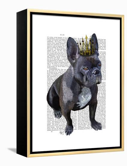 French Bulldog King-Fab Funky-Framed Stretched Canvas