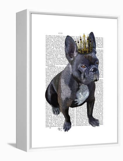 French Bulldog King-Fab Funky-Framed Stretched Canvas