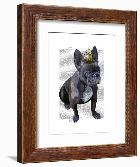 French Bulldog King-Fab Funky-Framed Art Print