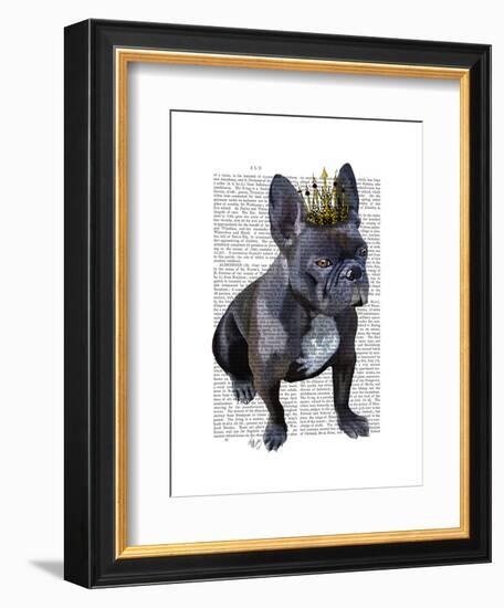 French Bulldog King-Fab Funky-Framed Art Print