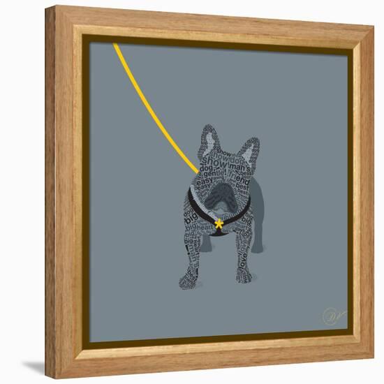 French Bulldog on Grey-Dominique Vari-Framed Stretched Canvas