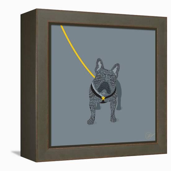 French Bulldog on Grey-Dominique Vari-Framed Stretched Canvas