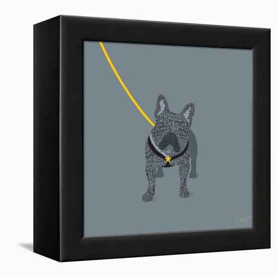 French Bulldog on Grey-Dominique Vari-Framed Stretched Canvas