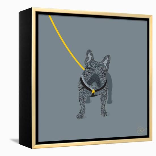 French Bulldog on Grey-Dominique Vari-Framed Stretched Canvas