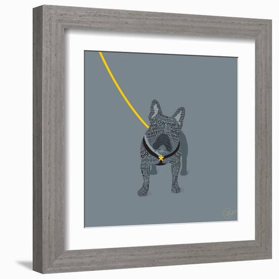 French Bulldog on Grey-Dominique Vari-Framed Art Print