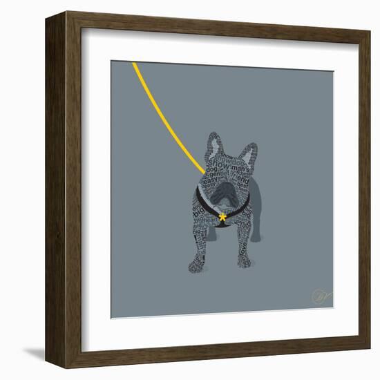 French Bulldog on Grey-Dominique Vari-Framed Art Print