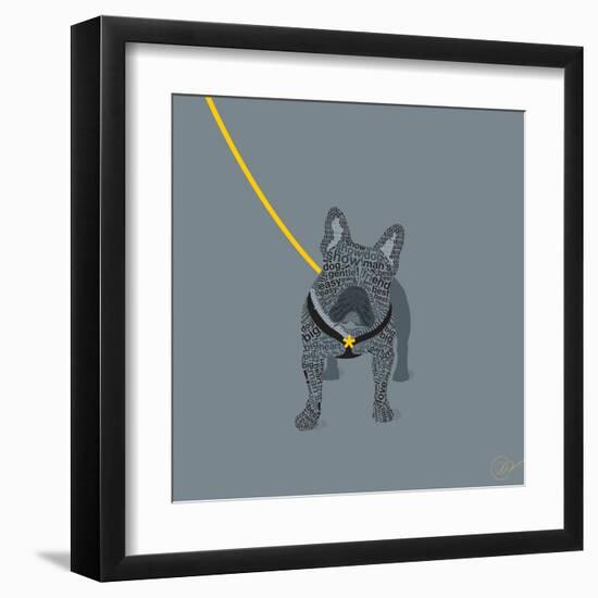 French Bulldog on Grey-Dominique Vari-Framed Art Print